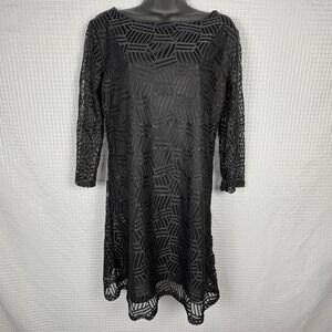 MT‎ Collection Sheer Textured Dress Medium Whimsigoth Office Career Lightweight